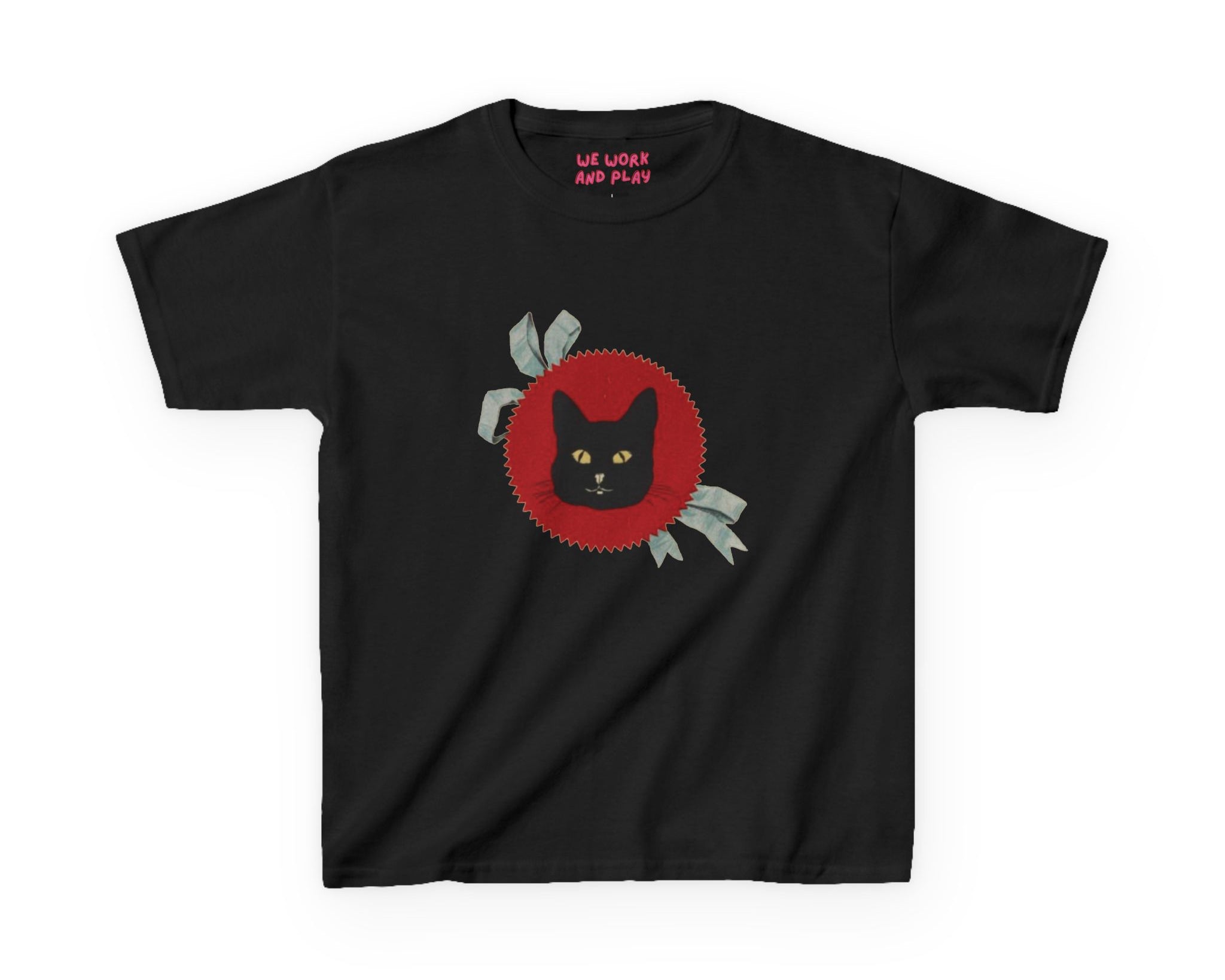 [black cat] baby tee - black
