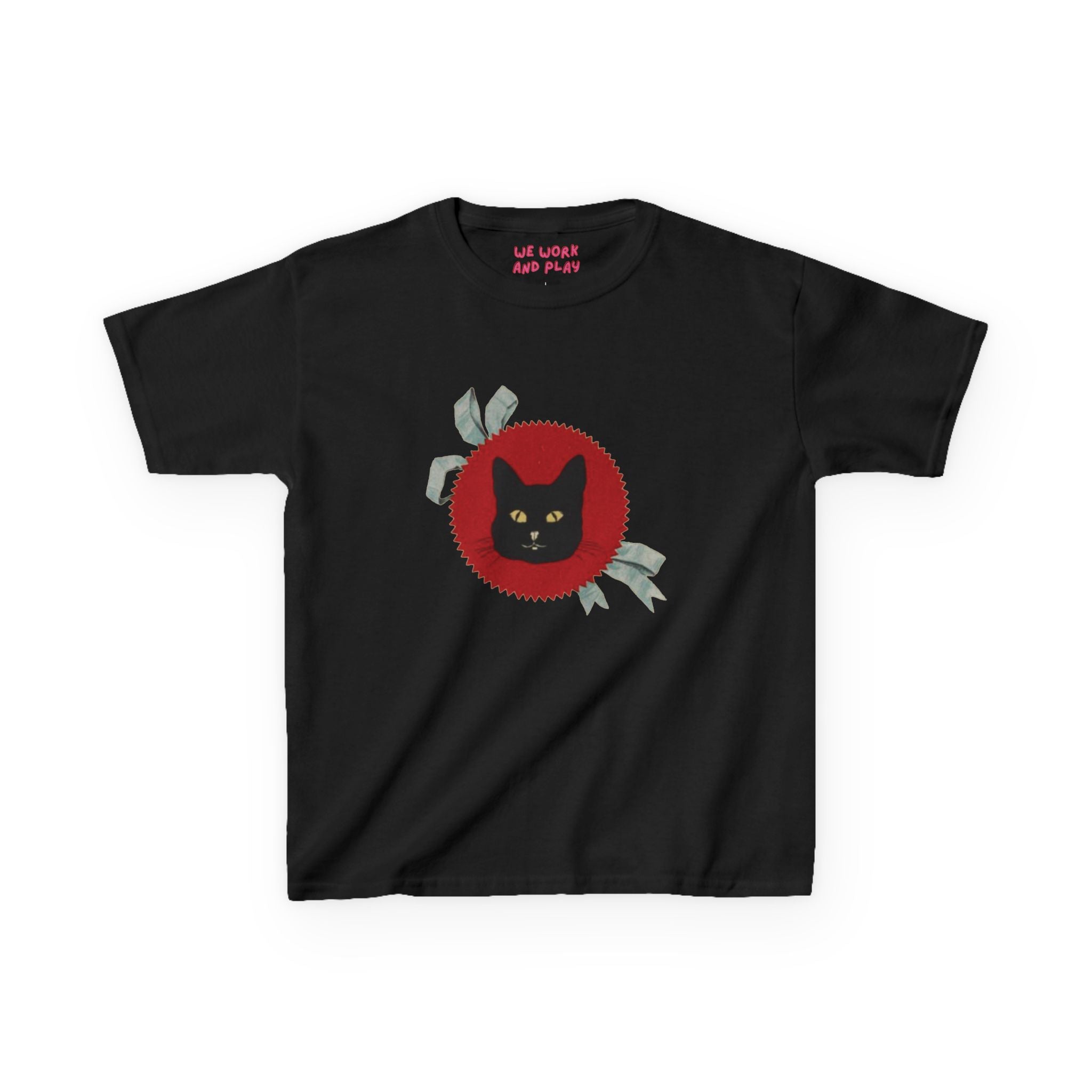 [black cat] baby tee - black