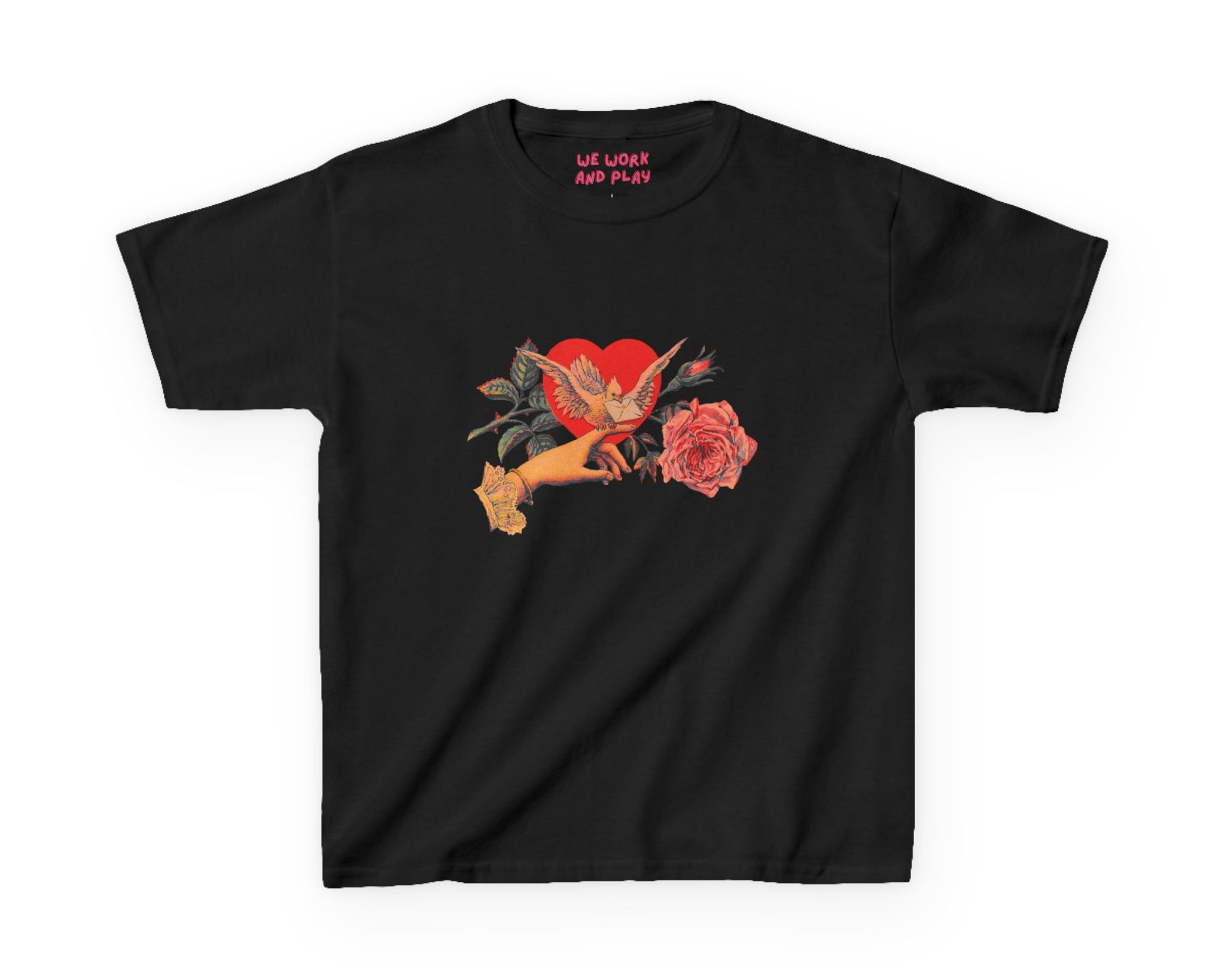 [dove valentine] baby tee - black