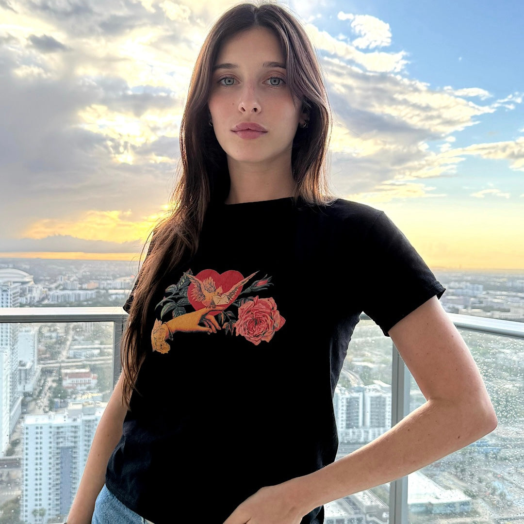 dove valentine baby tee