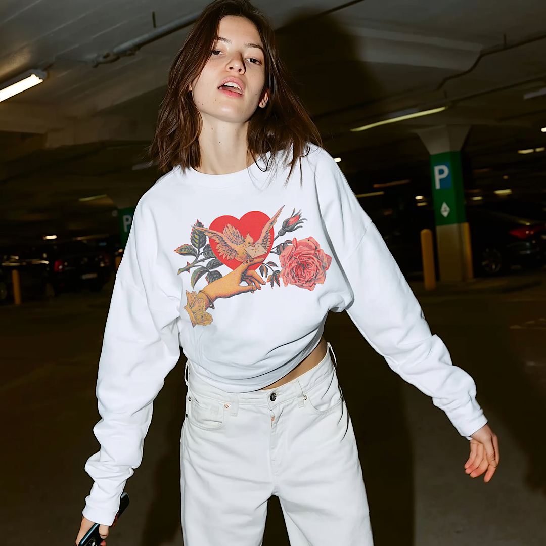 dove valentine sweatshirt