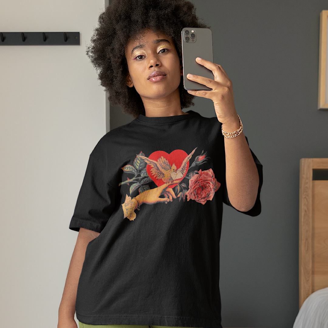dove valentine oversized tee