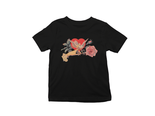 [dove valentine] baby tee *black*