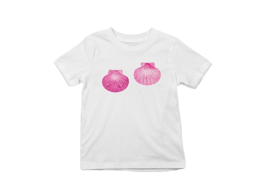 [pink metallic seashells] baby tee