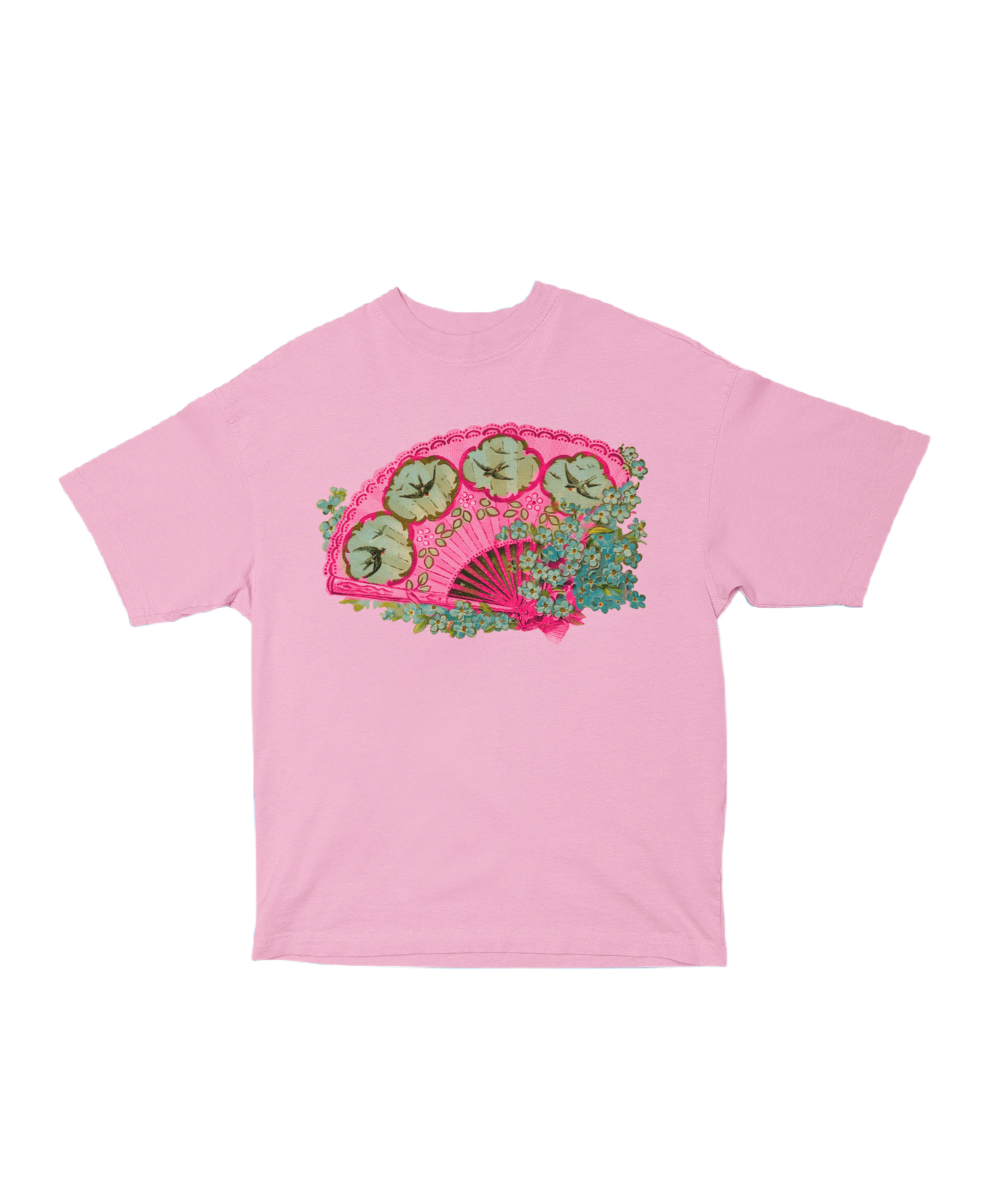 [victorian fan] oversized tee *pink*