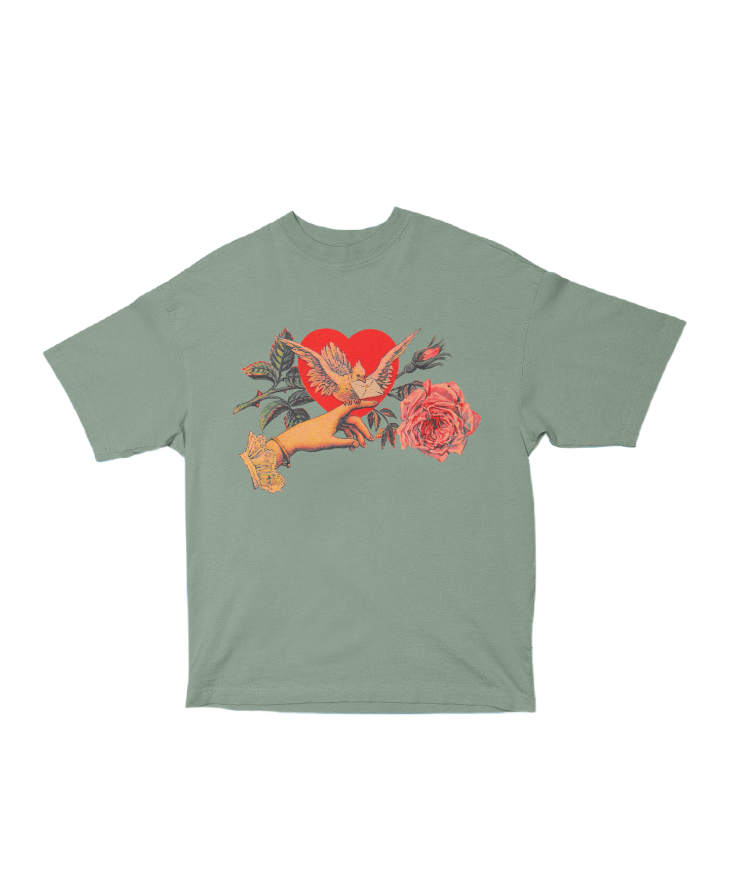 [dove valentine] oversized tee *green*