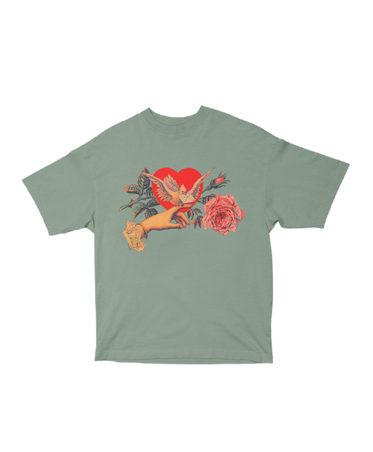 [dove valentine] oversized tee *green*